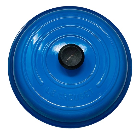 Le Creuset Kitchen Le Creuset Blue Round Lid Only 3 Cast Iron Dutch